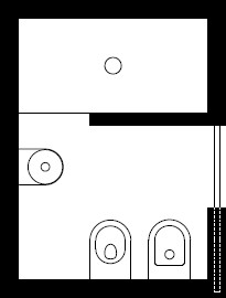 Планировка санузла 3,5 м²